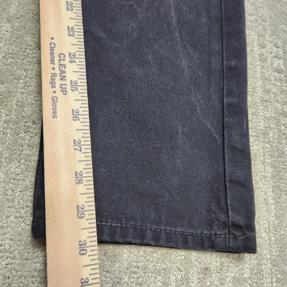 Levis 505 Jeans Men 34x30 *READ Black Denim Stretch Straight Leg Grunge‎ Biker